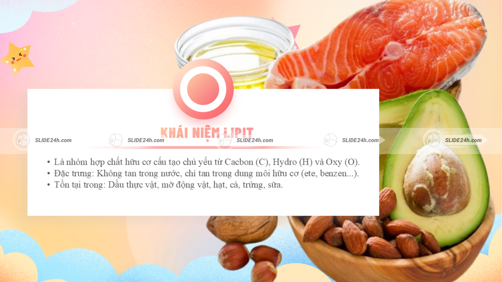 Khái niệm lipit và những đặc điểm cơ bản.