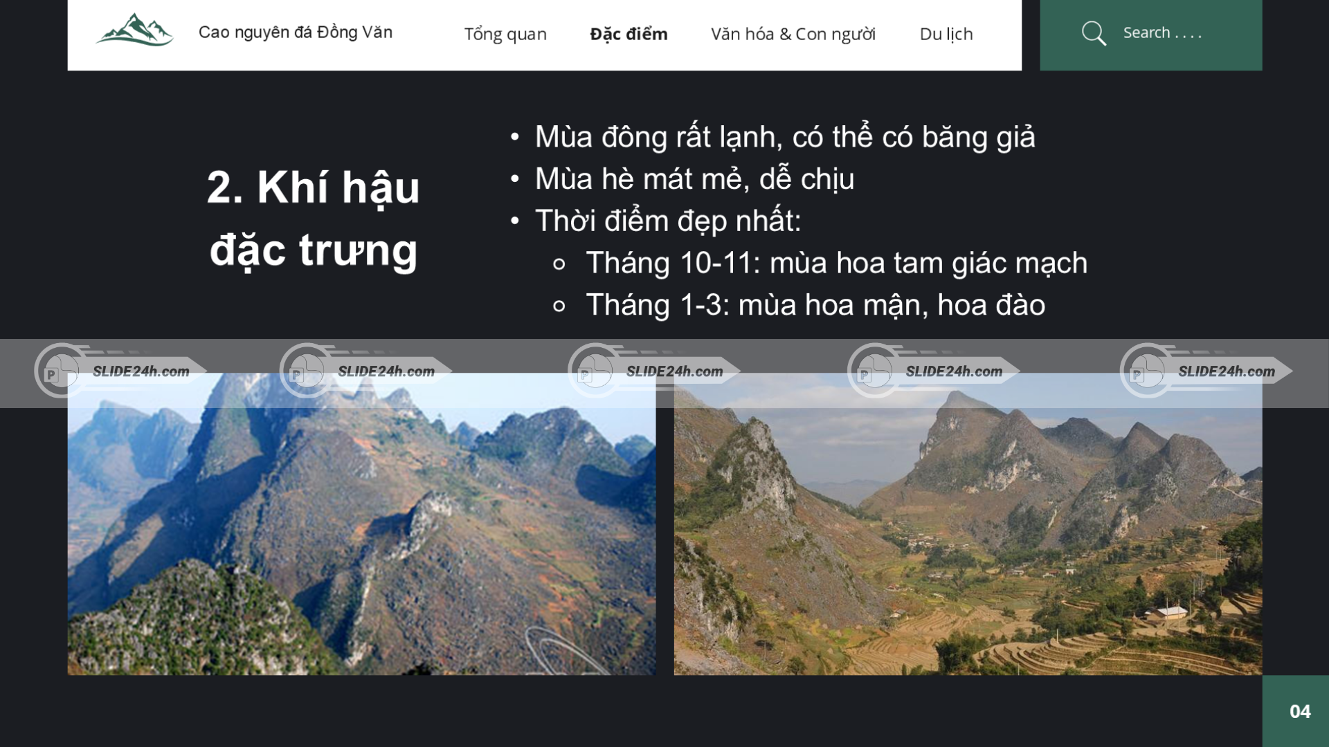 Khí hậu cao nguyên đá Đồng Văn.
