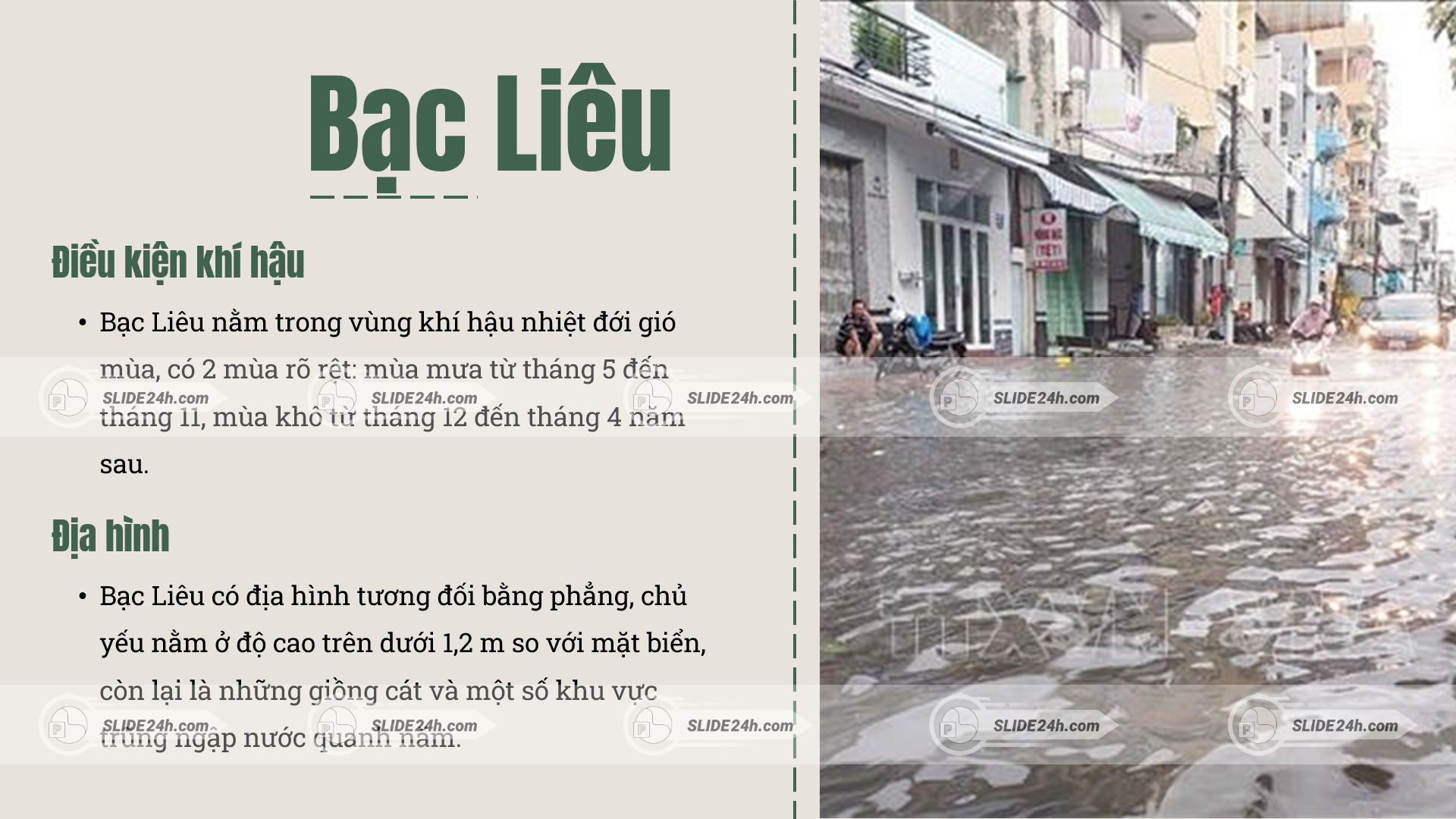 khí hậu và địa hình bạc liêu đường phố ngập nước do mưa lớn