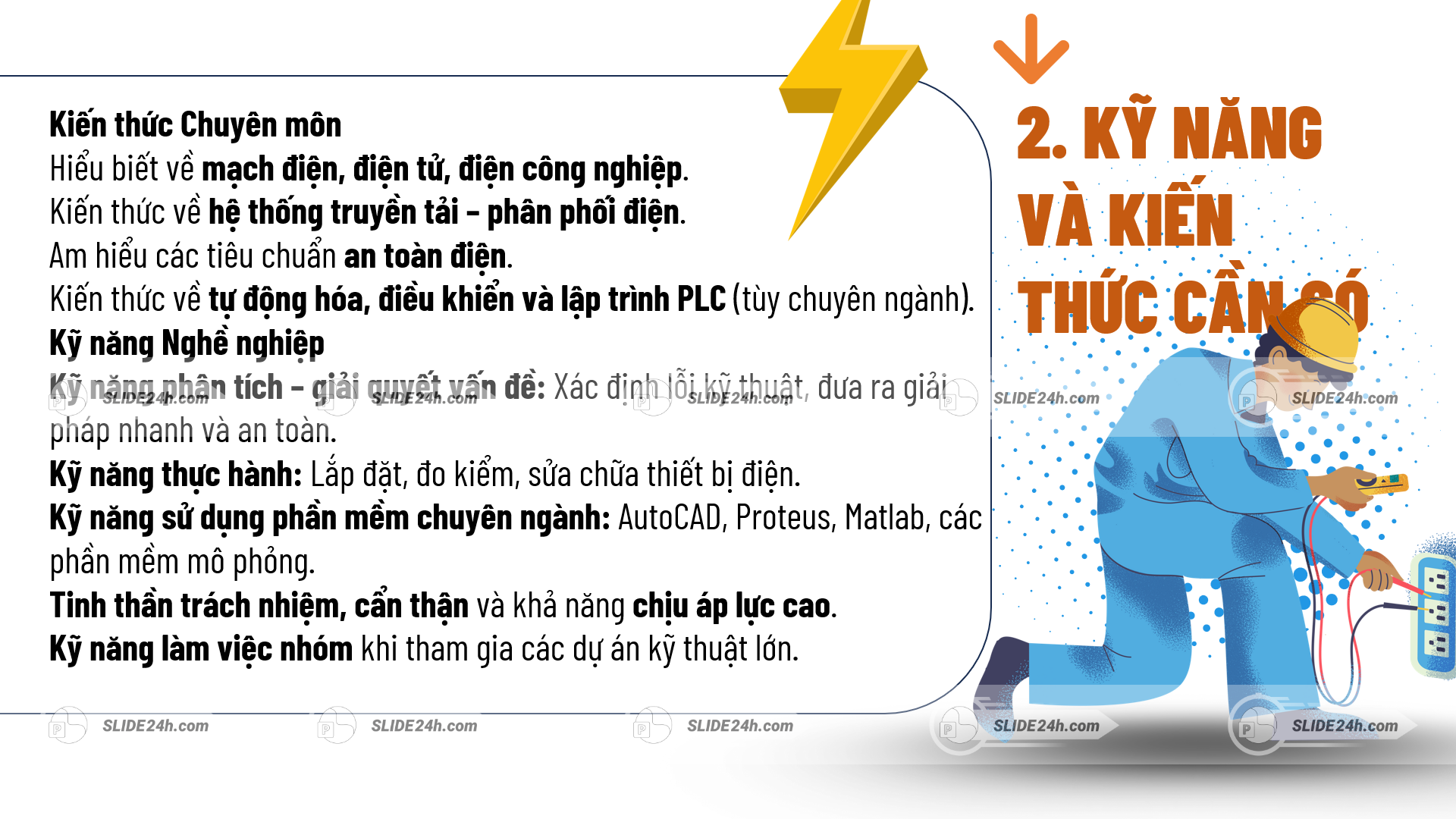 kỹ năng kỹ sư điện làm việc với mạch điện và thiết bị đo kiểm điện