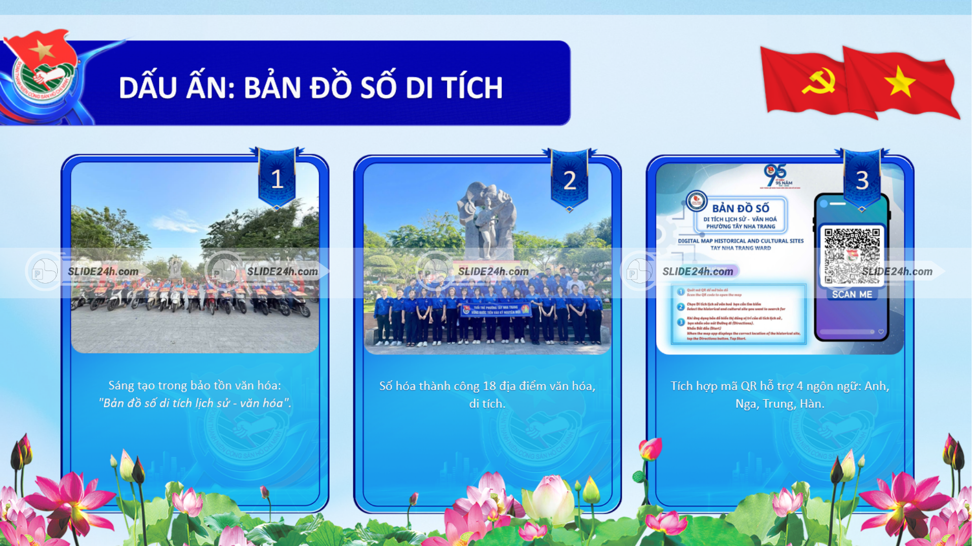 lide bản đồ số di tích lịch sử văn hóa với 18 địa điểm được số hóa và tích hợp mã QR đa ngôn ngữ.