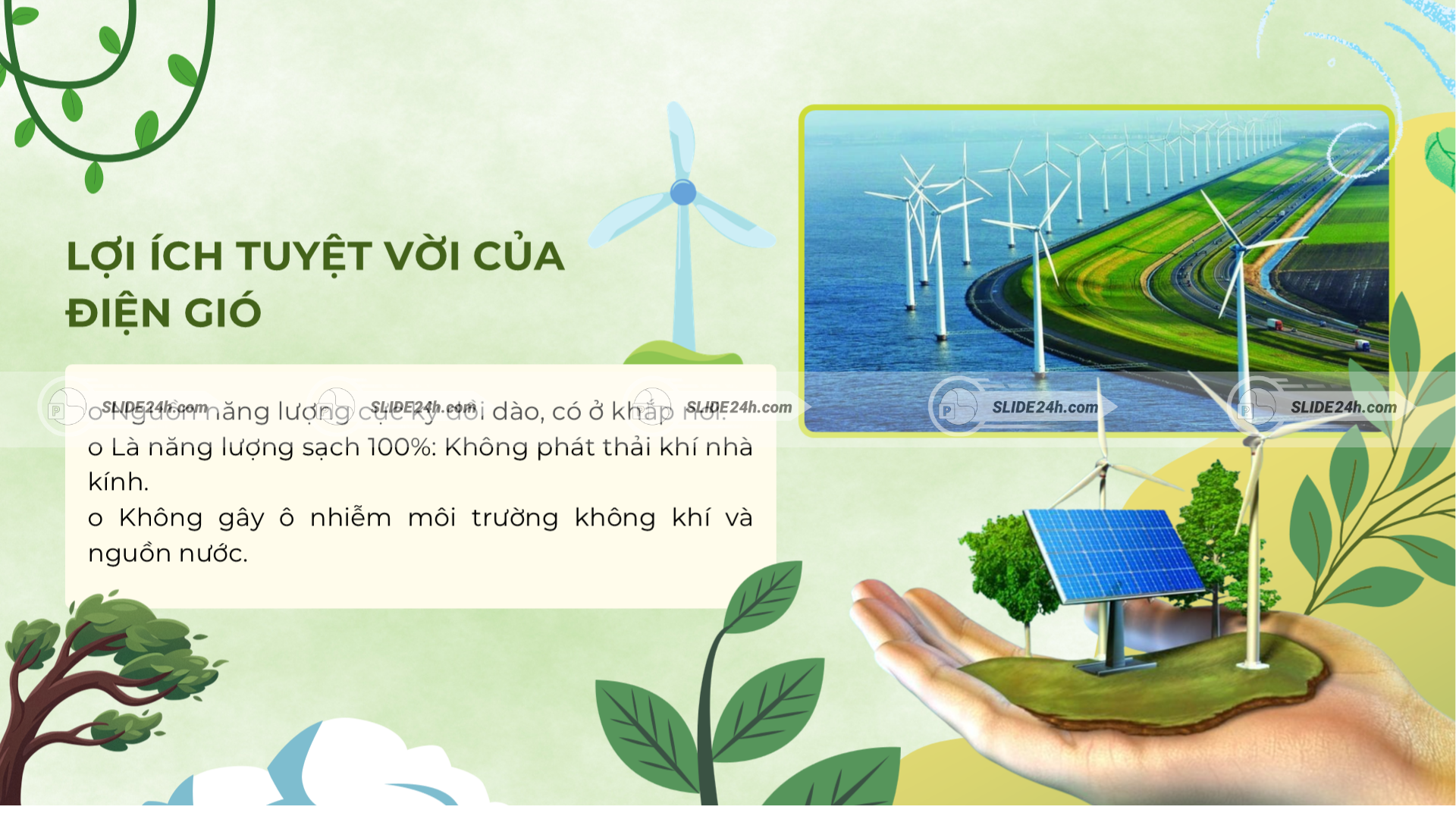 Lợi ích của điện gió đối với môi trường và đời sống.