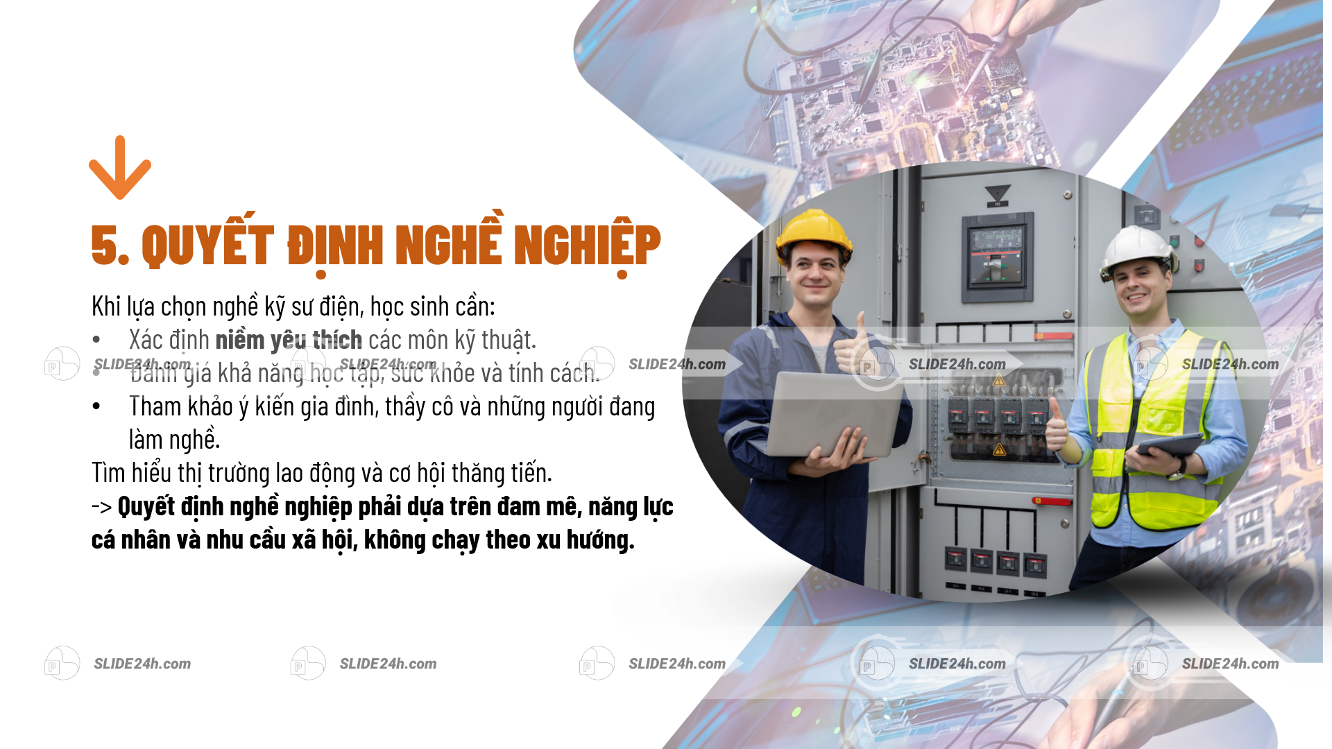 lựa chọn nghề kỹ sư điện dựa trên đam mê năng lực và cơ hội phát triển