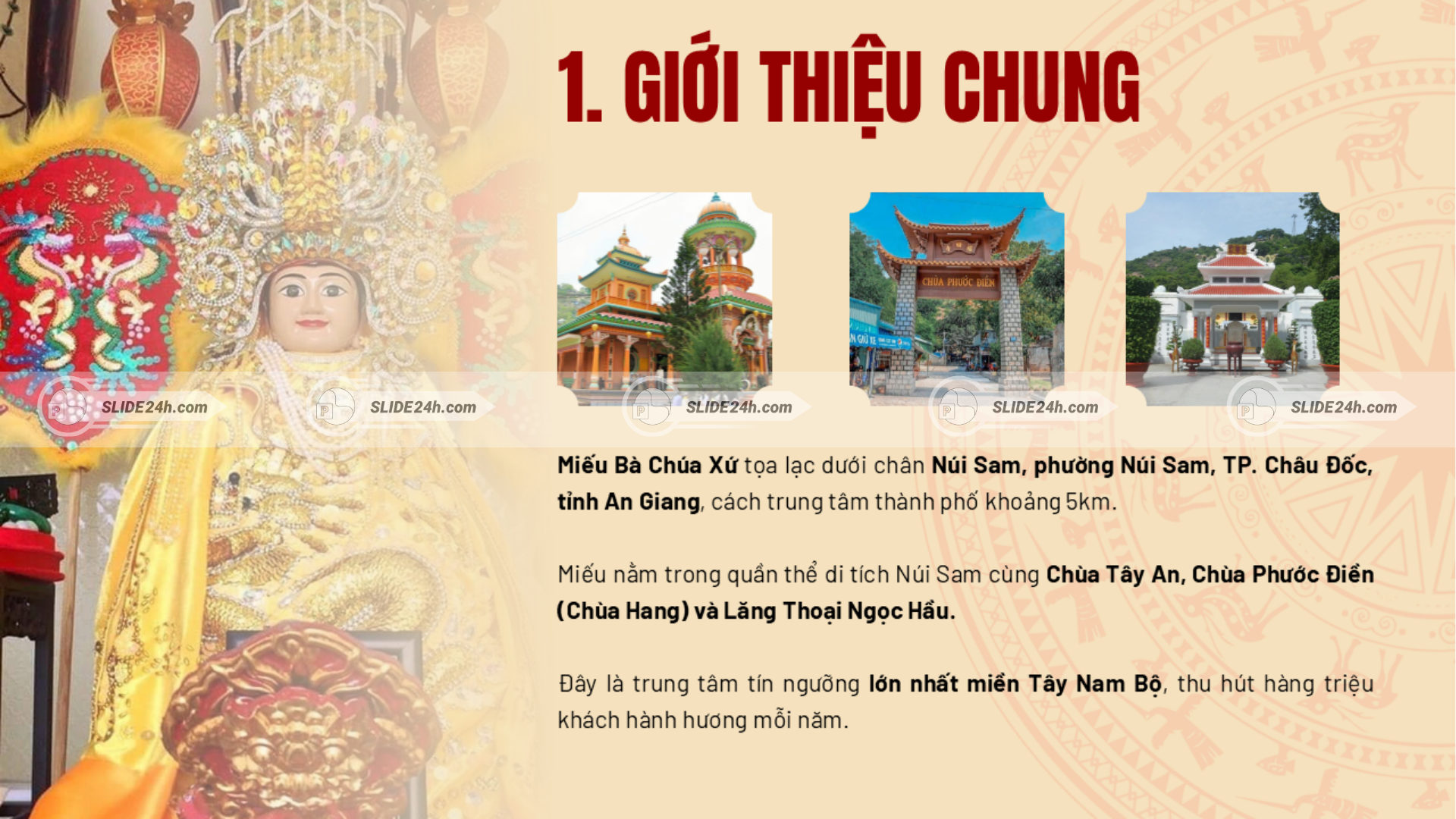 Miếu Bà Chúa Xứ Núi Sam tại phường Núi Sam, TP. Châu Đốc, An Giang trong quần thể di tích Núi Sam.