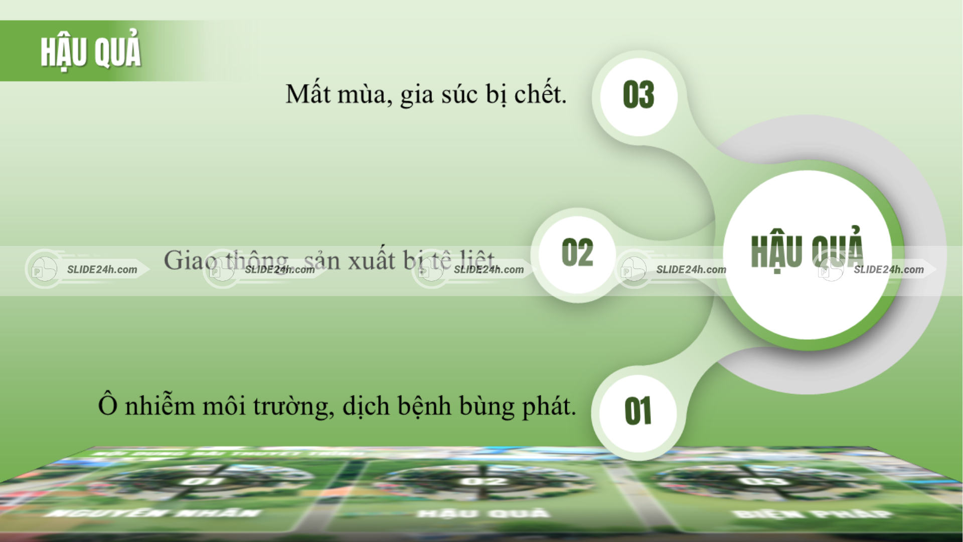 Nêu bật hậu quả của lũ lụt.