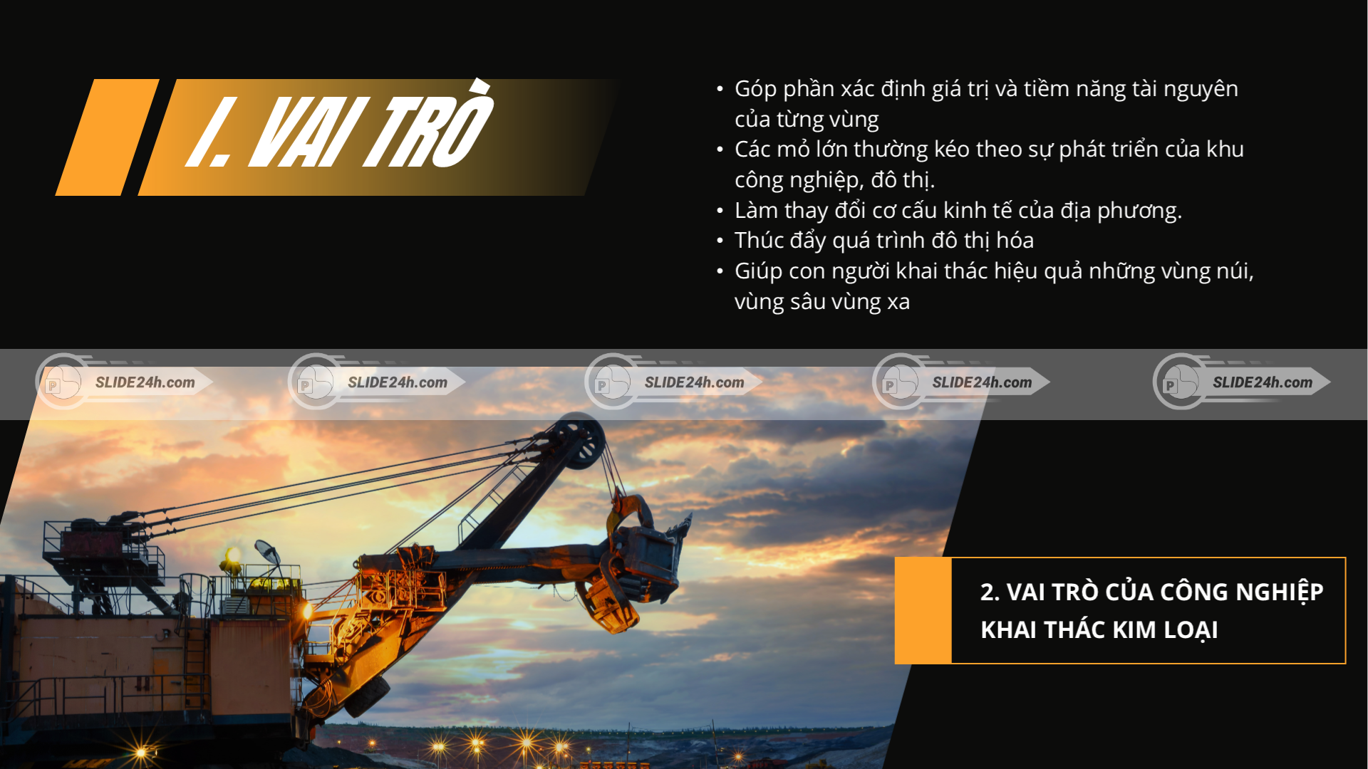 Ngành công nghiệp khai thác quặng kim loại có ý nghĩa chiến lược.