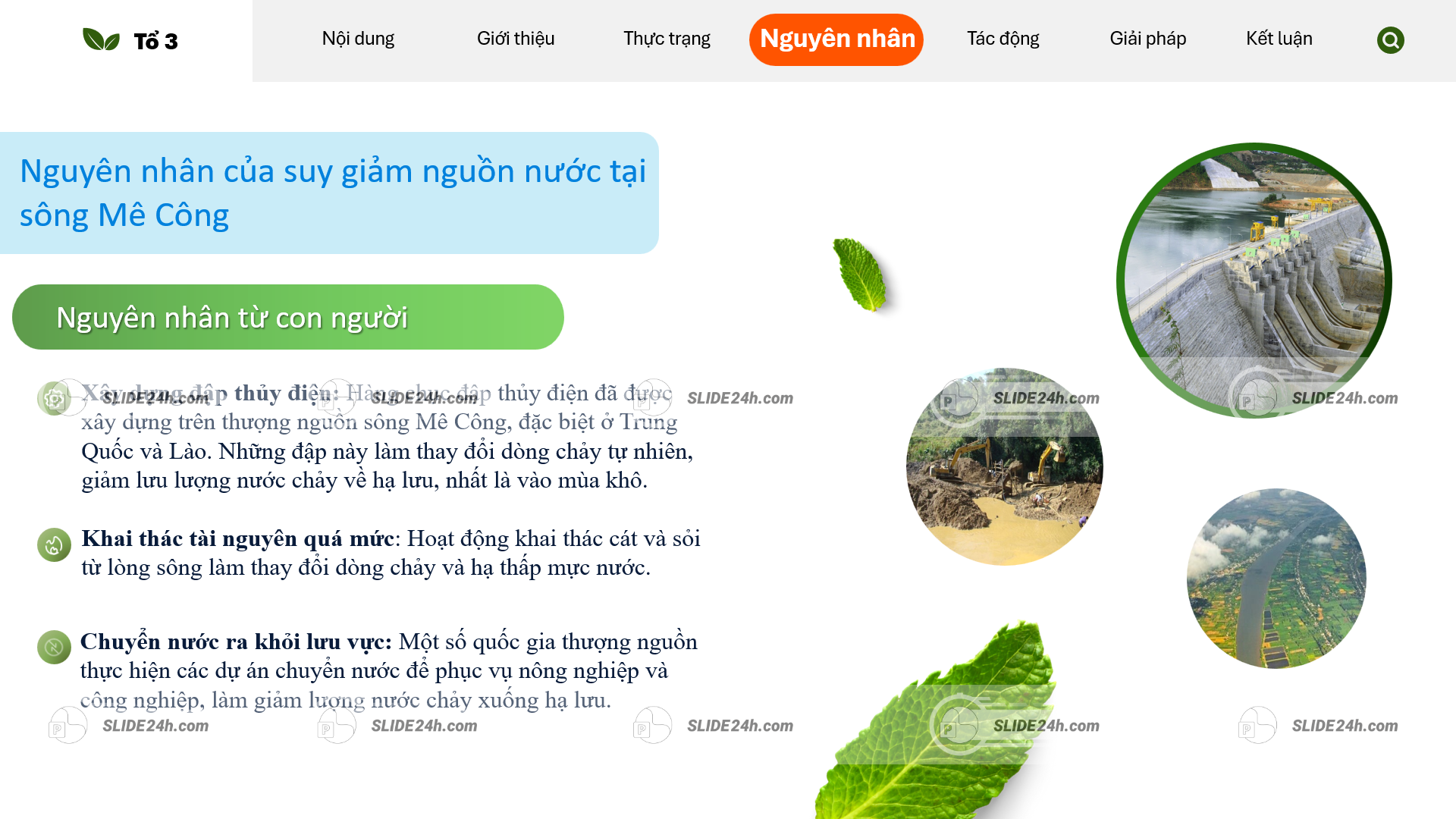 nguyên nhân suy giảm nguồn nước sông mê công do hoạt động con người