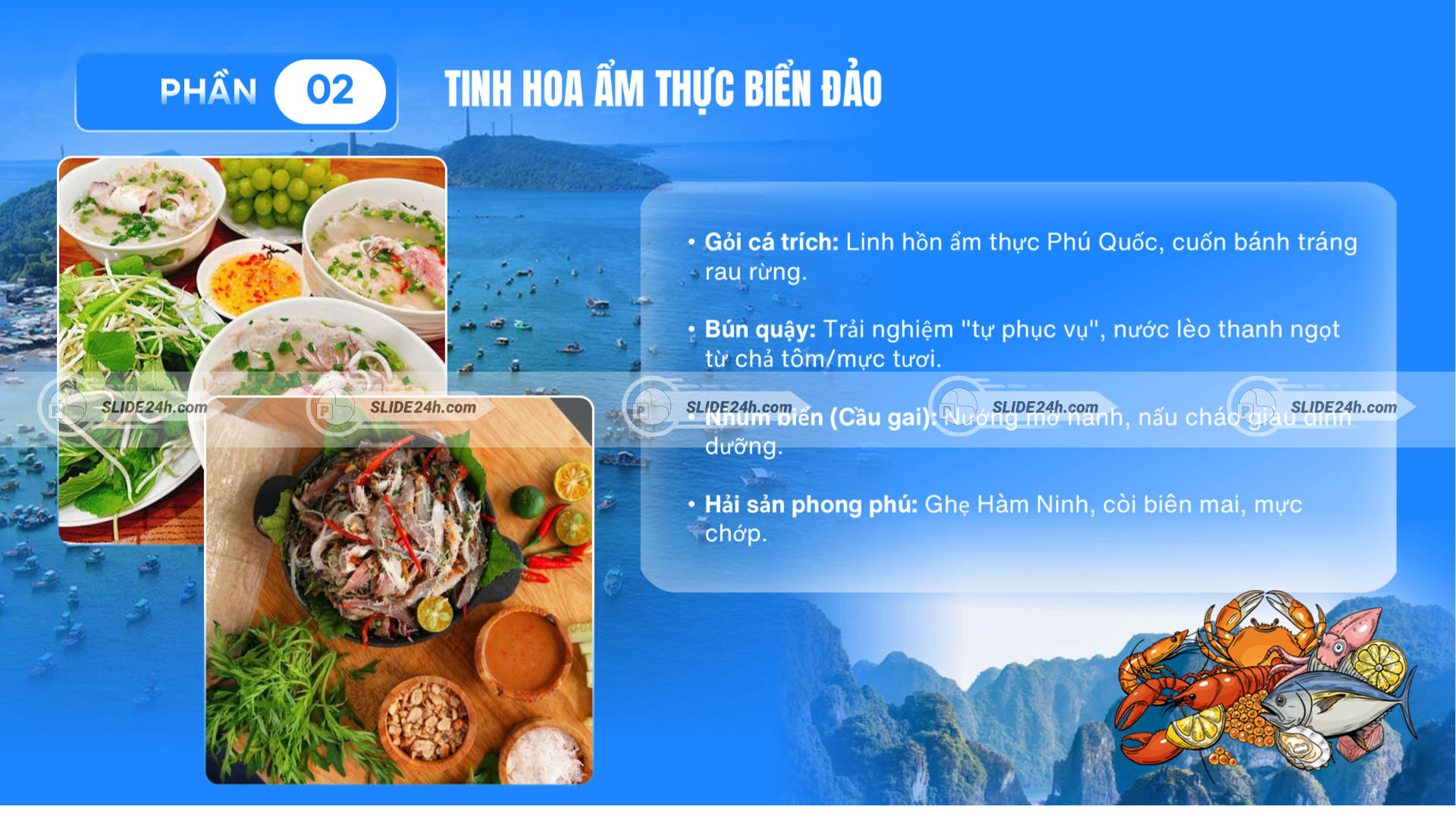 Những món ăn đặc trưng trong ẩm thực Phú Quốc.