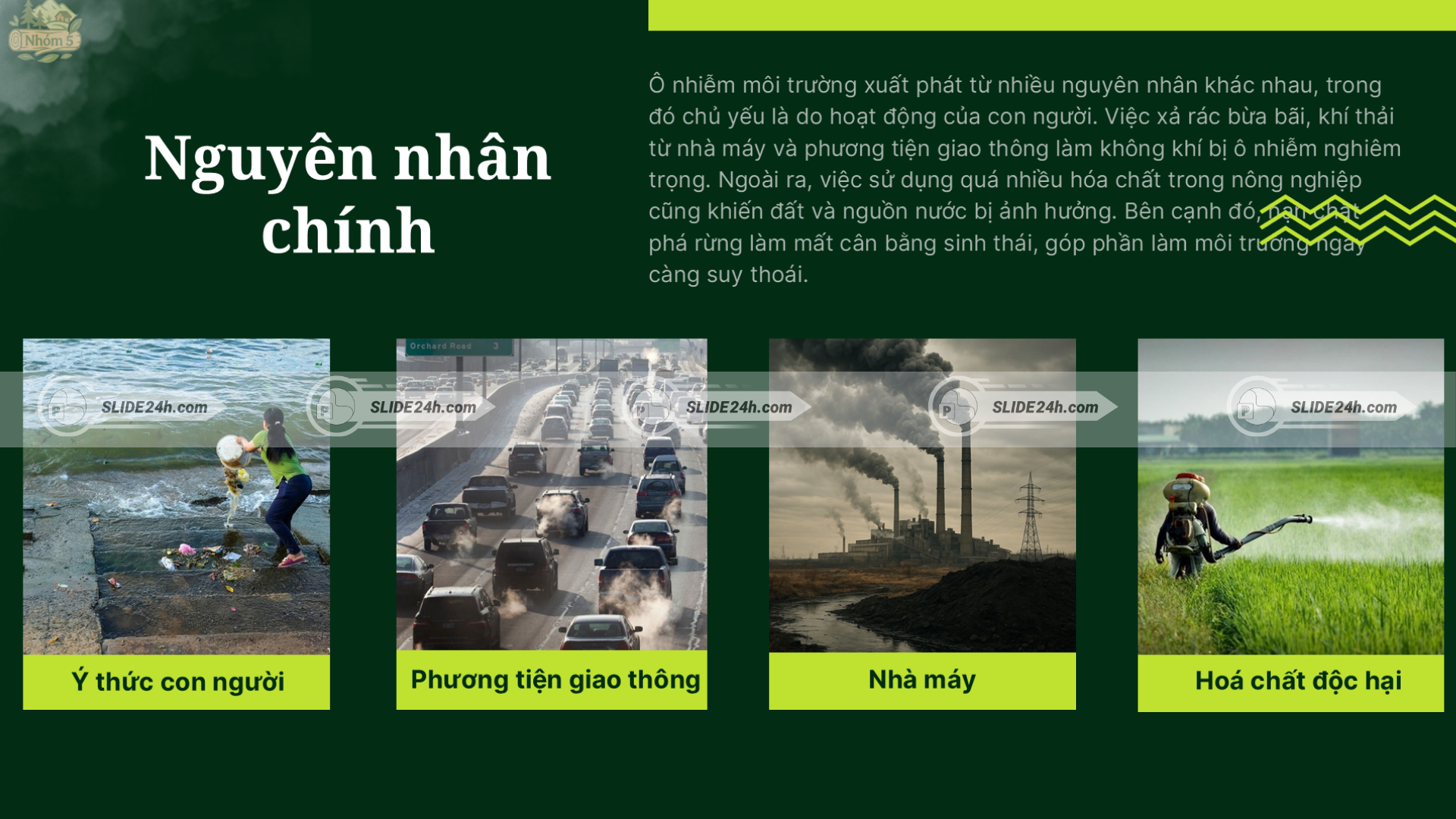 Những nguyên nhân chính dẫn đến ô nhiễm môi trường hiện nay.