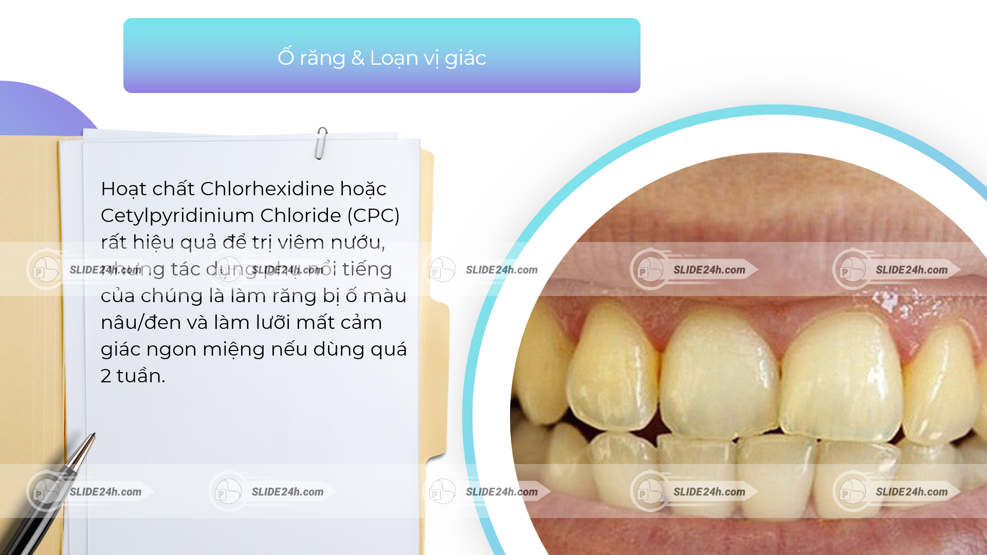 Ố màu răng và mất cảm giác vị giác do nước súc miệng gây ra