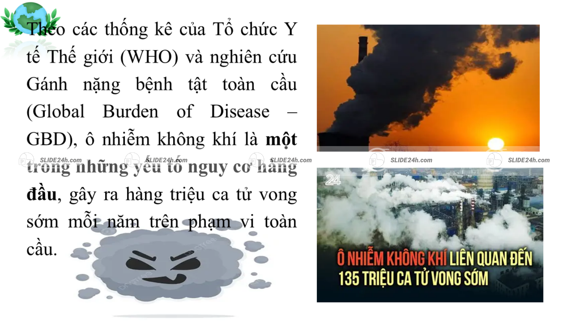 Ô nhiễm không khí là một nguy cơ hàng đầu đối với sức khỏe cộng đồng.
