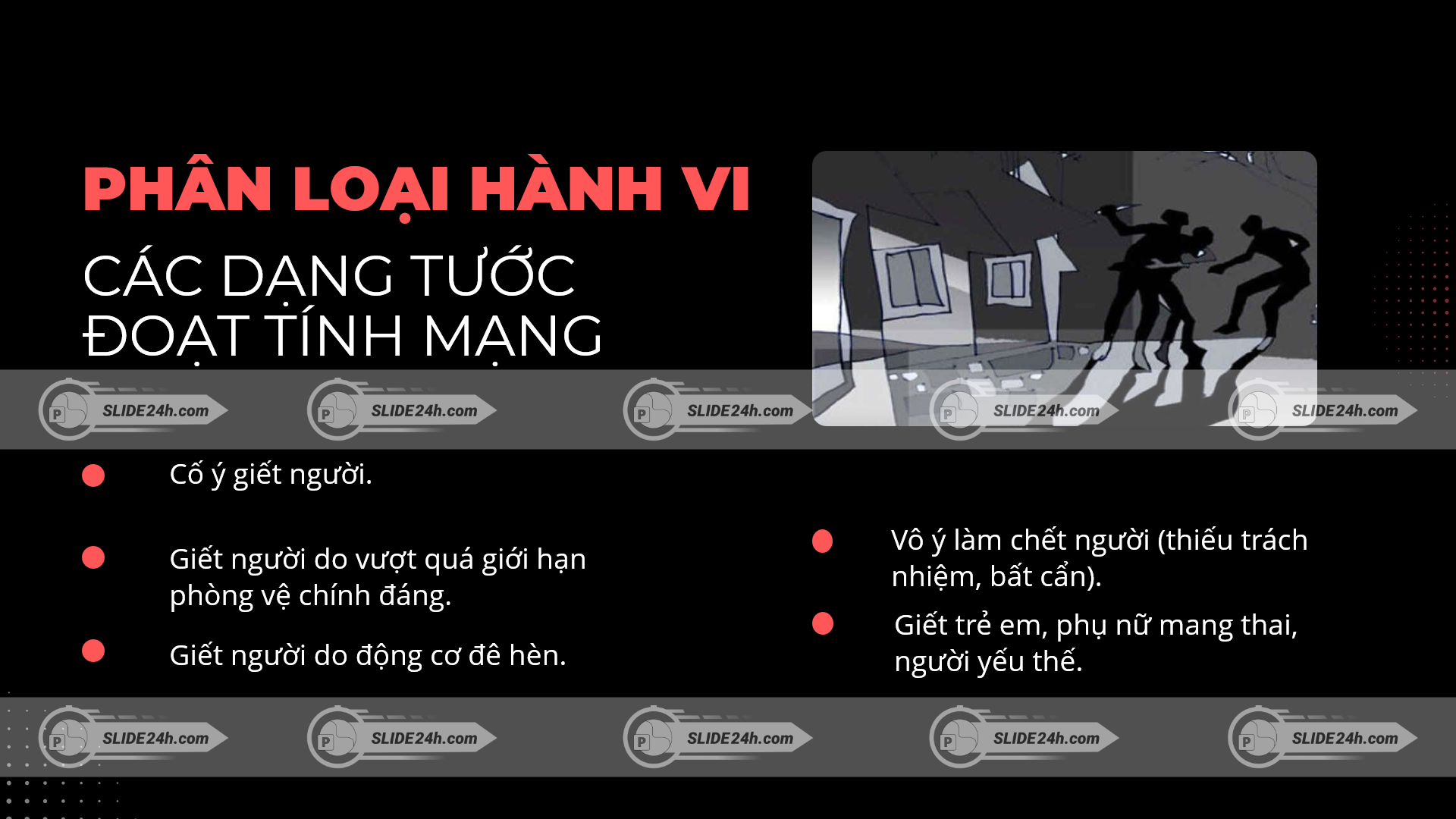 Phân loại hành vi tước đoạt tính mạng
