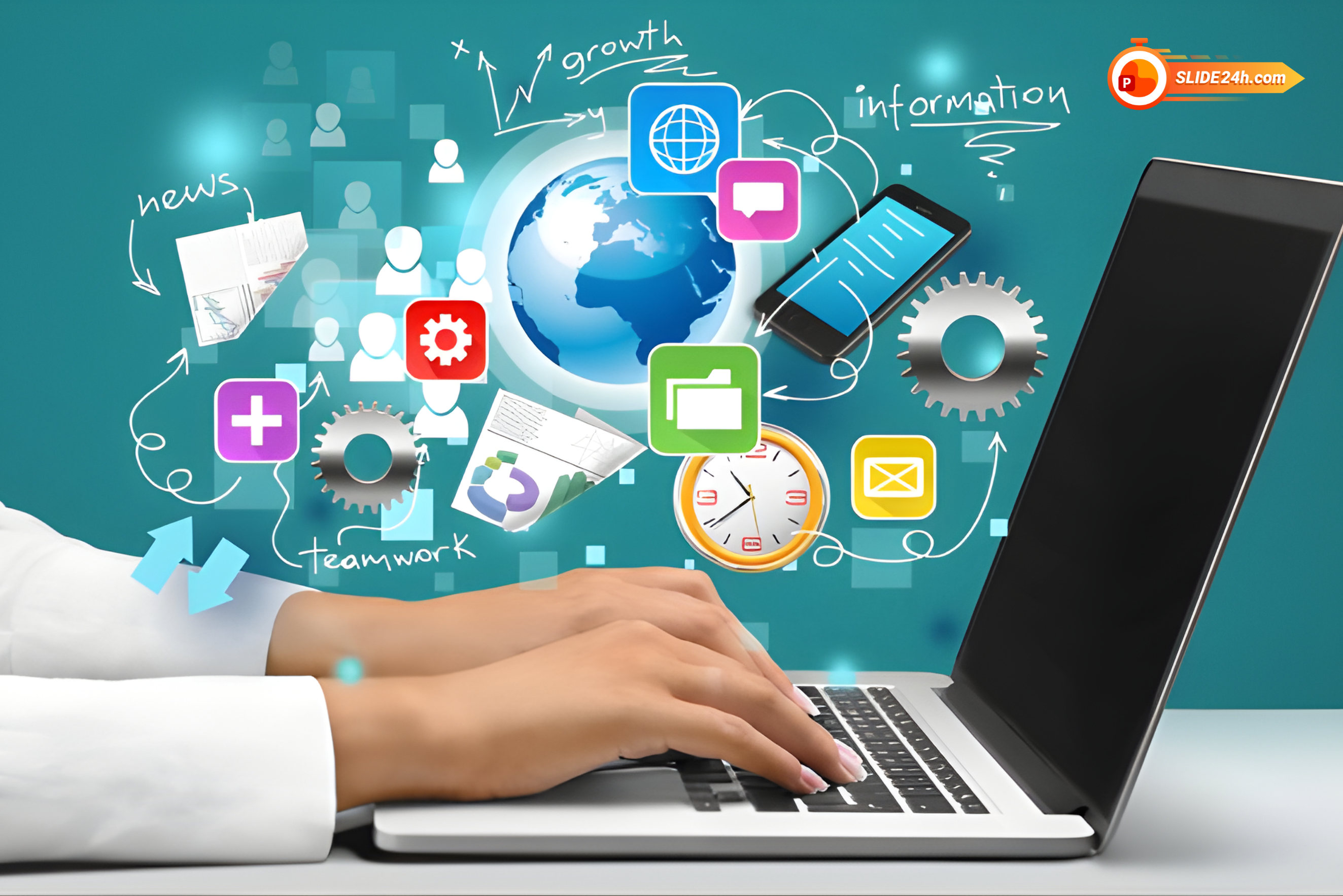 Phần mềm tin học văn phòng với các công cụ hỗ trợ làm việc, lưu trữ trên laptop.