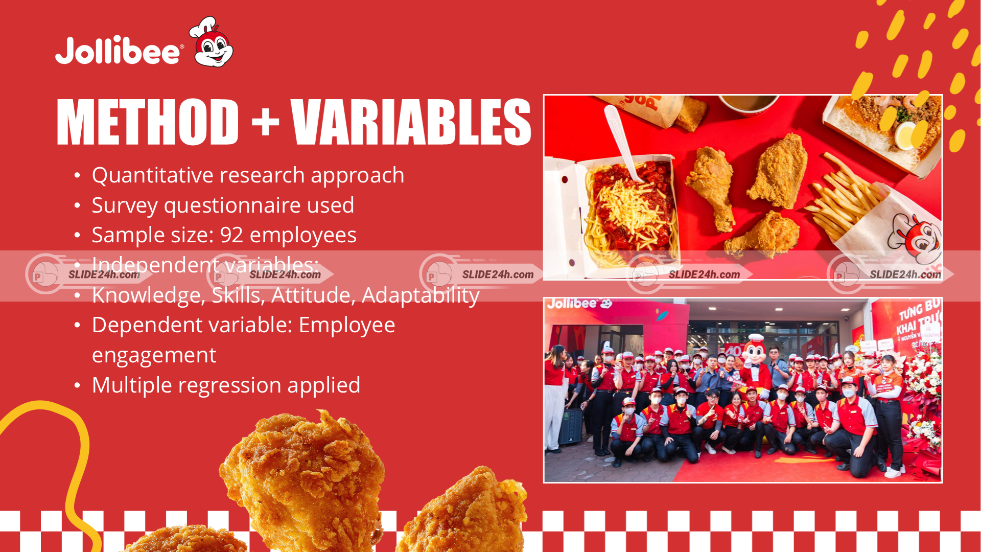 Phân tích các biến năng lực làm việc và mức độ gắn kết nghề nghiệp tại Jollibee Cần Thơ.