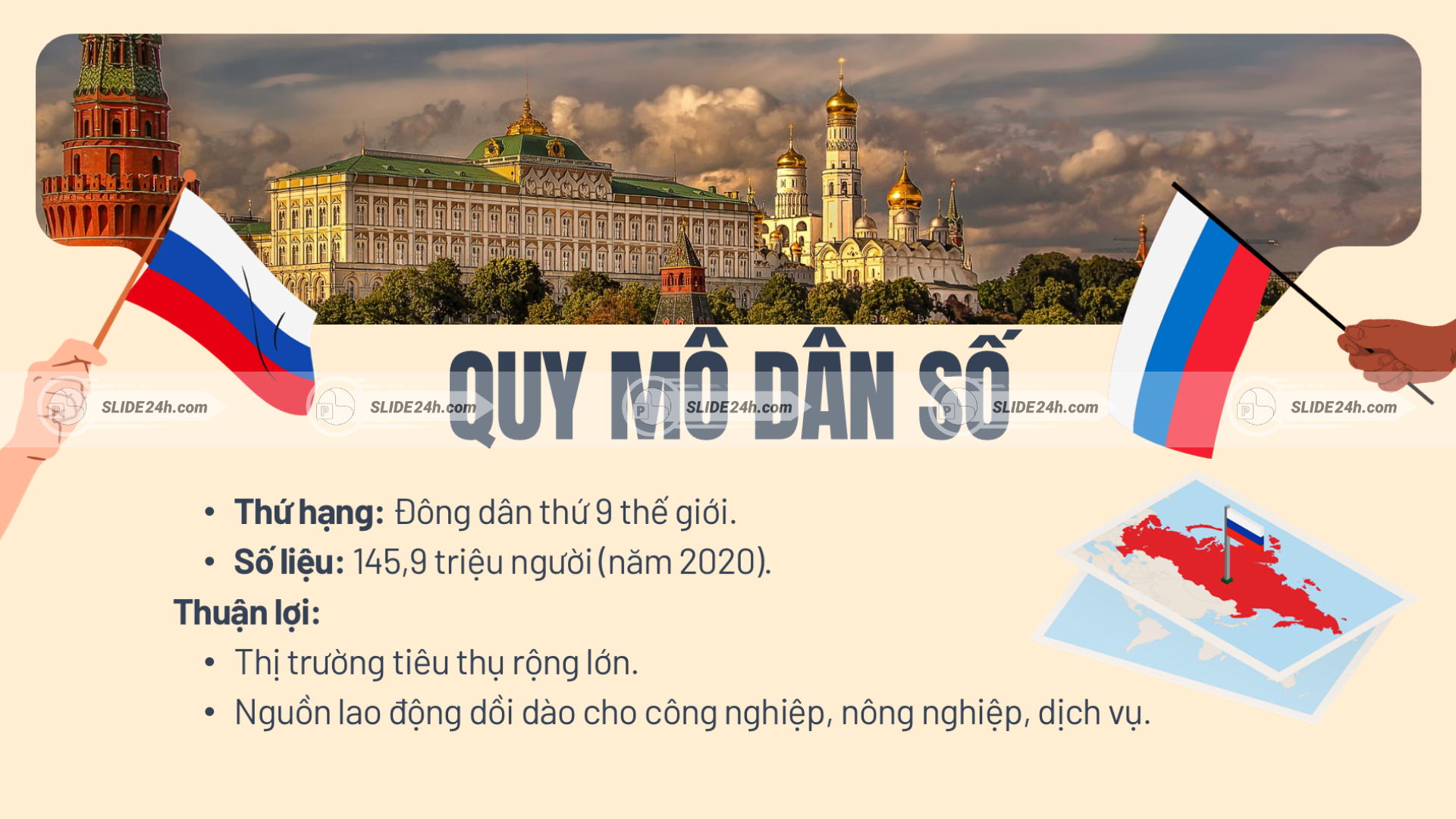 Quy mô dân số Liên bang Nga.