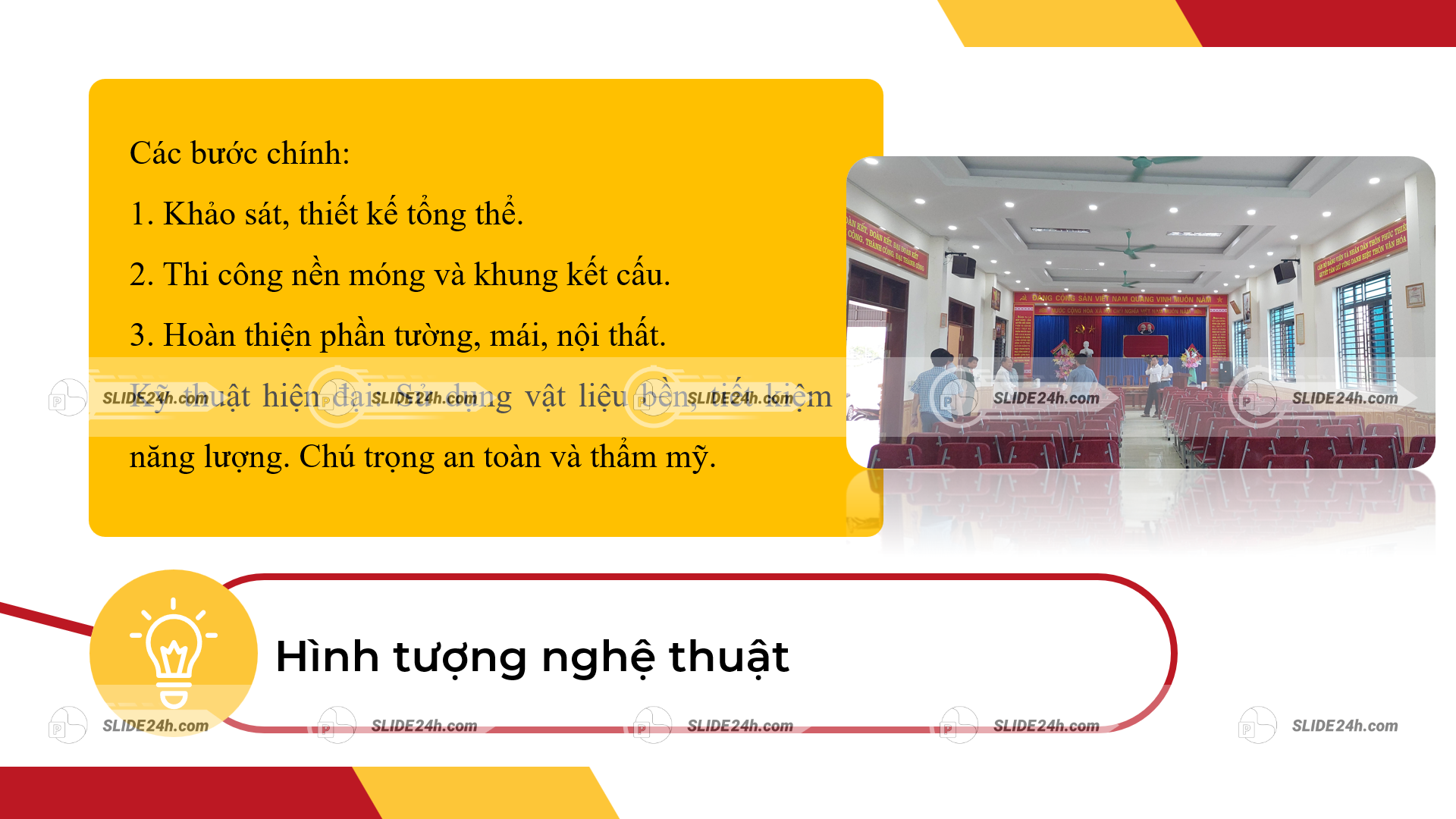 Quy trình thi công nhà văn hóa xã.