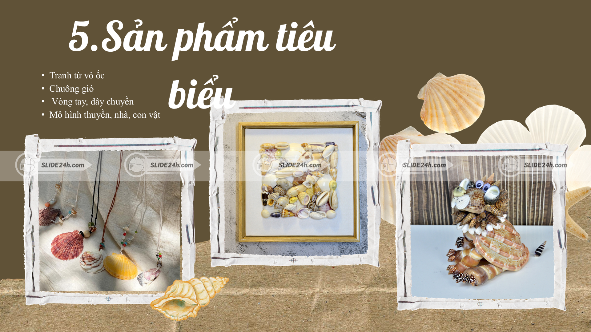 Sản phẩm tiêu biểu của nghề sò ốc mỹ nghệ