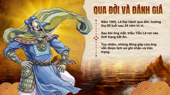slide Lê Đại Hành qua đời năm 1005 và đánh giá lịch sử