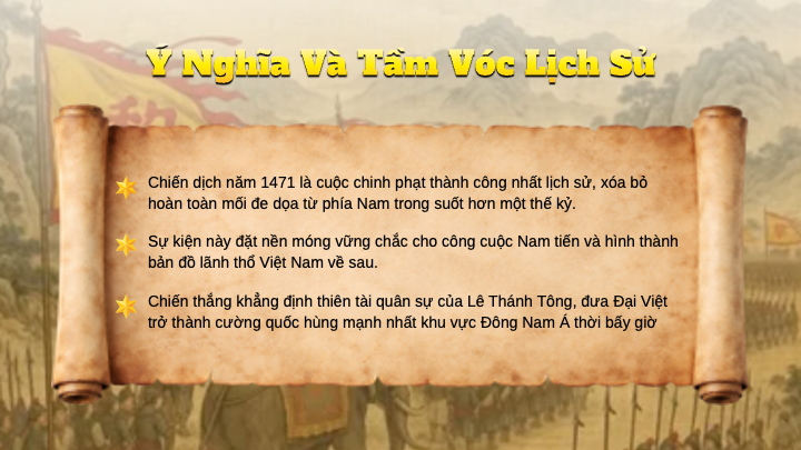 slide ý nghĩa lịch sử chiến dịch đánh Chiêm Thành năm 1471