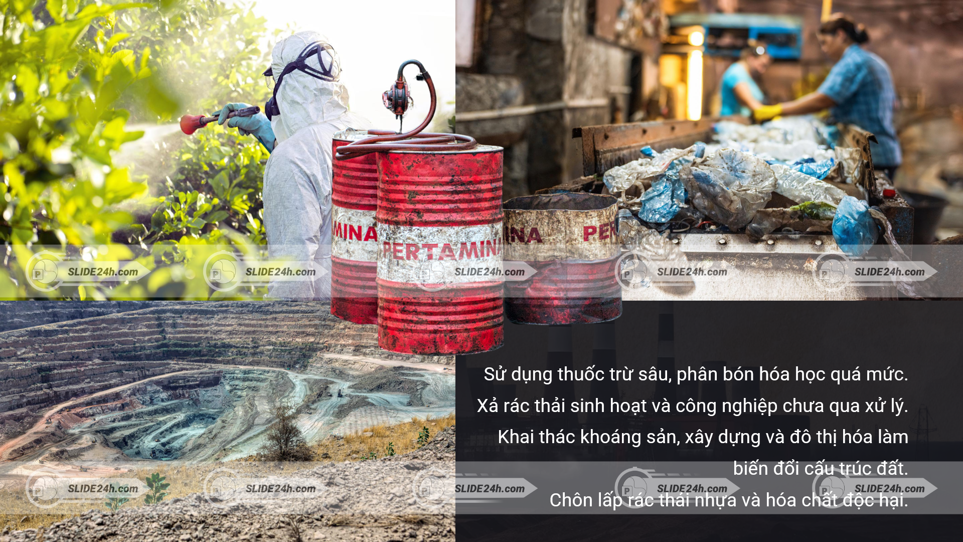 sử dụng các chất hoá học