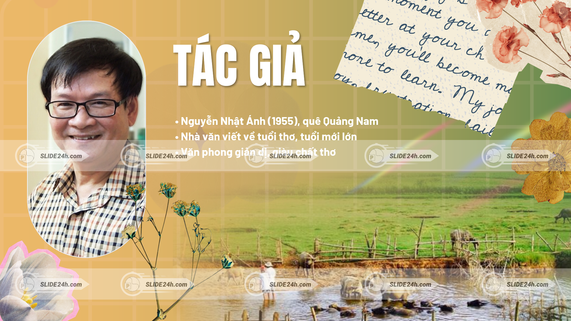 Tác giả Nguyễn Nhật Ánh và tác phẩm Mắt Biếc trong phần khái quát về tác giả và tác phẩm.