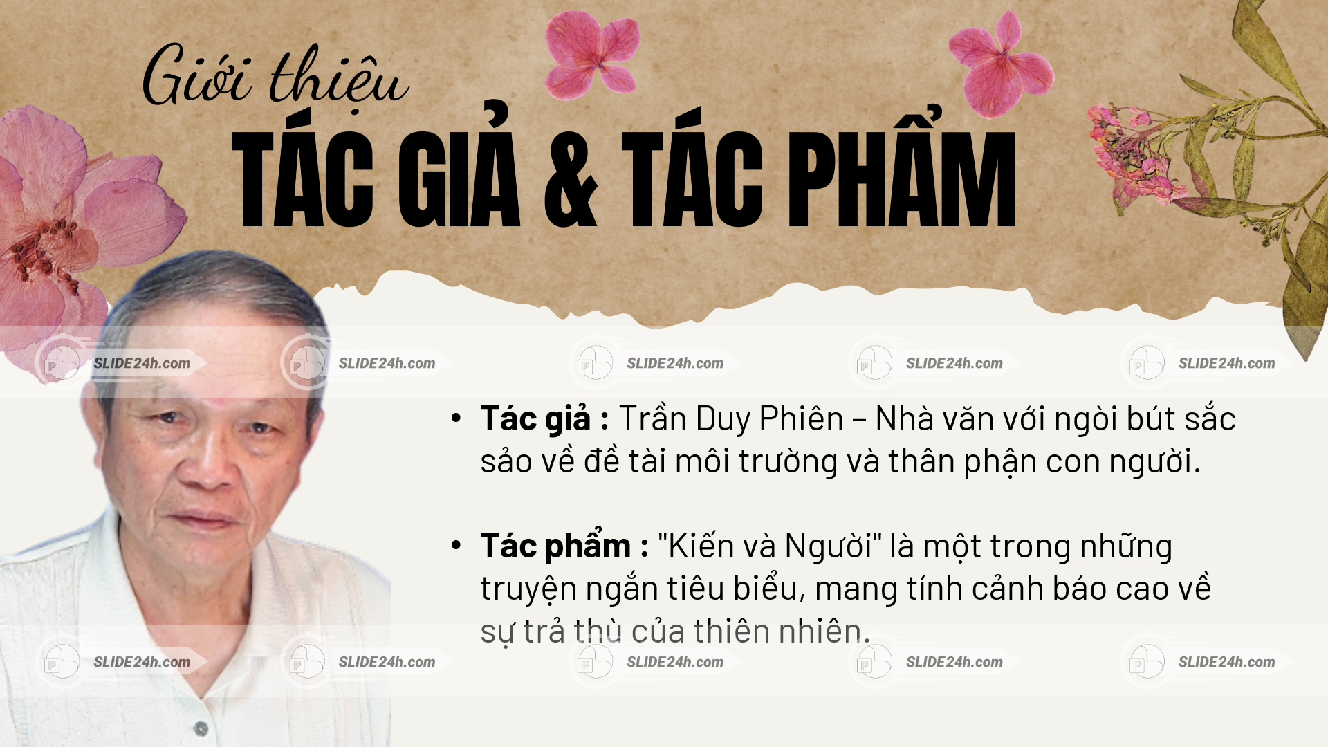 Tác giả Trần Duy Phiên cùng tác phẩm Kiến và Người với giá trị nội dung và ý nghĩa tư tưởng sâu sắc.