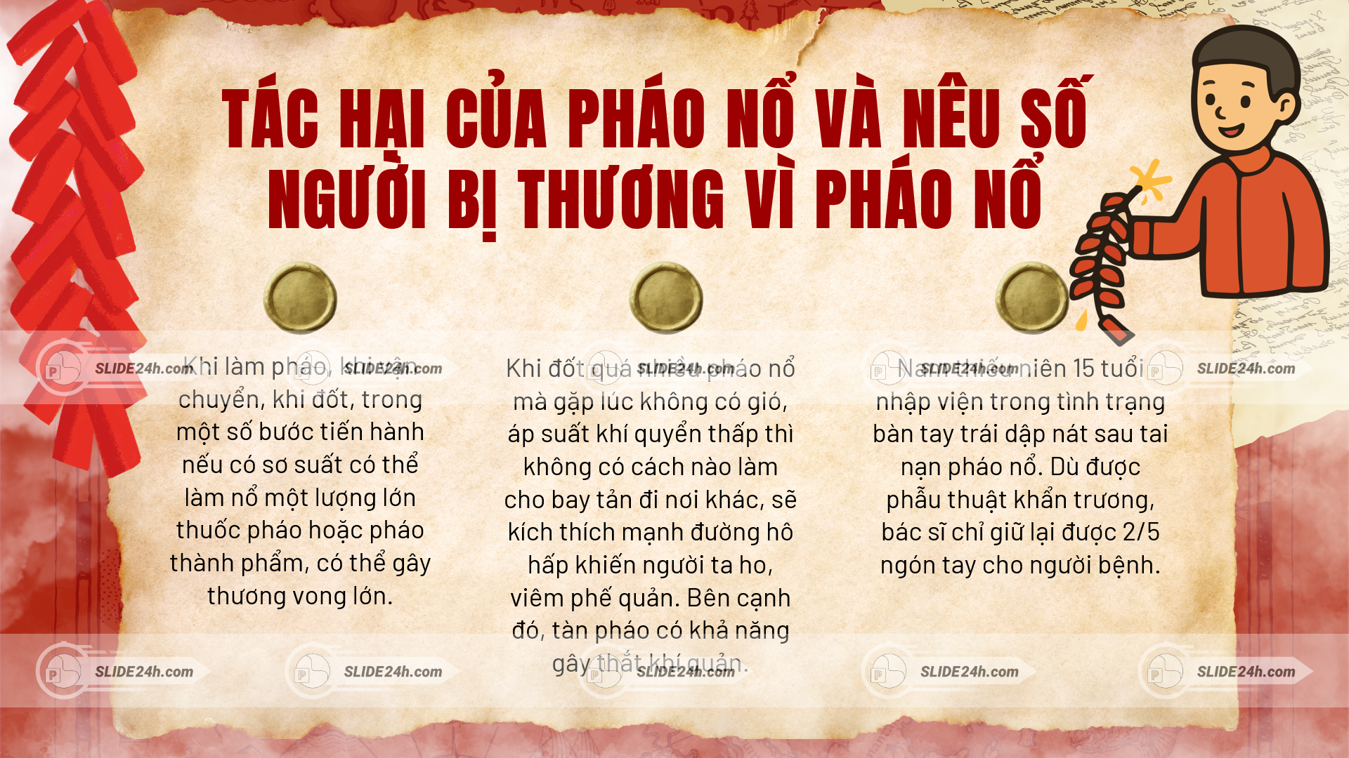 tác hại của pháo nổ và người bị thương do pháo nổ