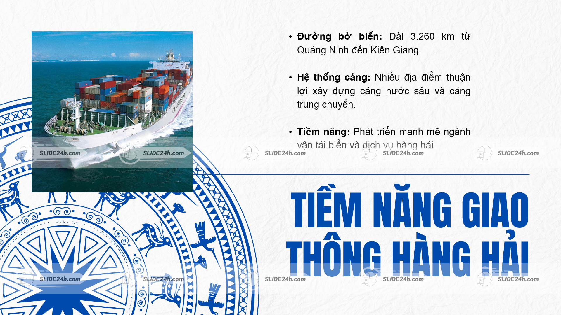 tàu container vận chuyển hàng hóa trên biển thể hiện tiềm năng giao thông hàng hải việt nam