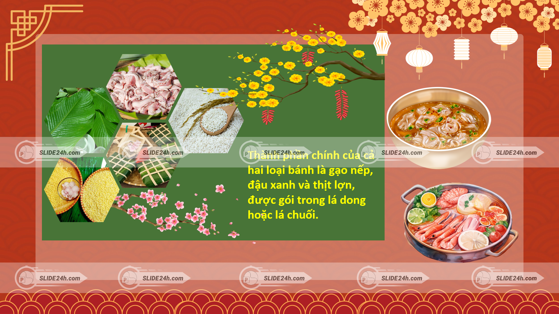 Thành phần chính của Bánh chưng bánh tét