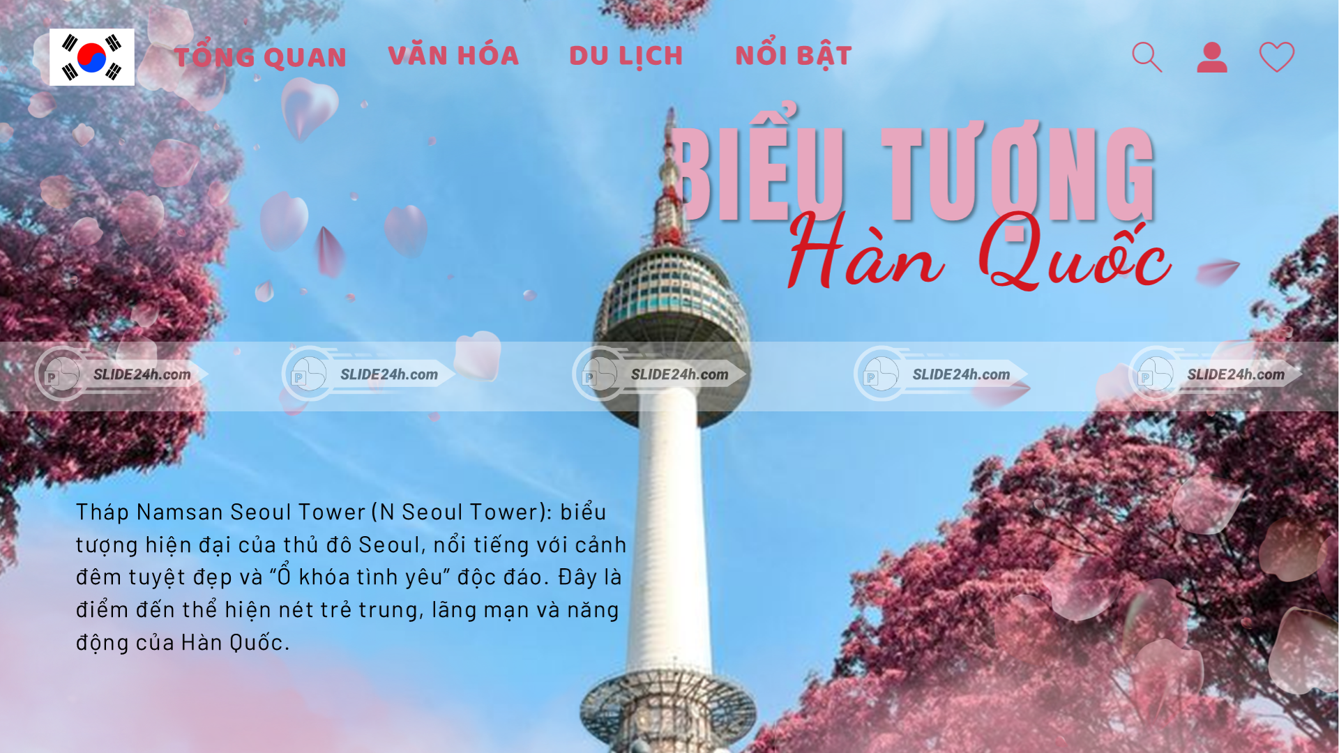 Tháp Namsan như một biểu tượng nổi bật của du lịch và hình ảnh hiện đại Hàn Quốc.
