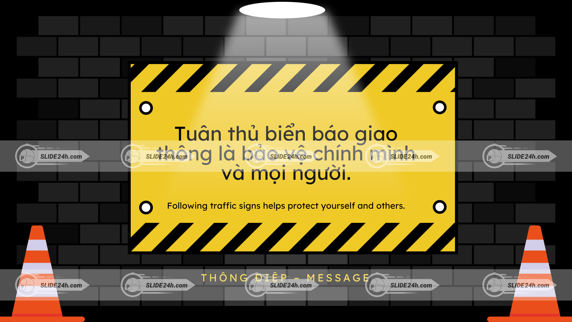 Thông điệp tuân thủ biển báo giao thông để bảo vệ chính mình và mọi người.