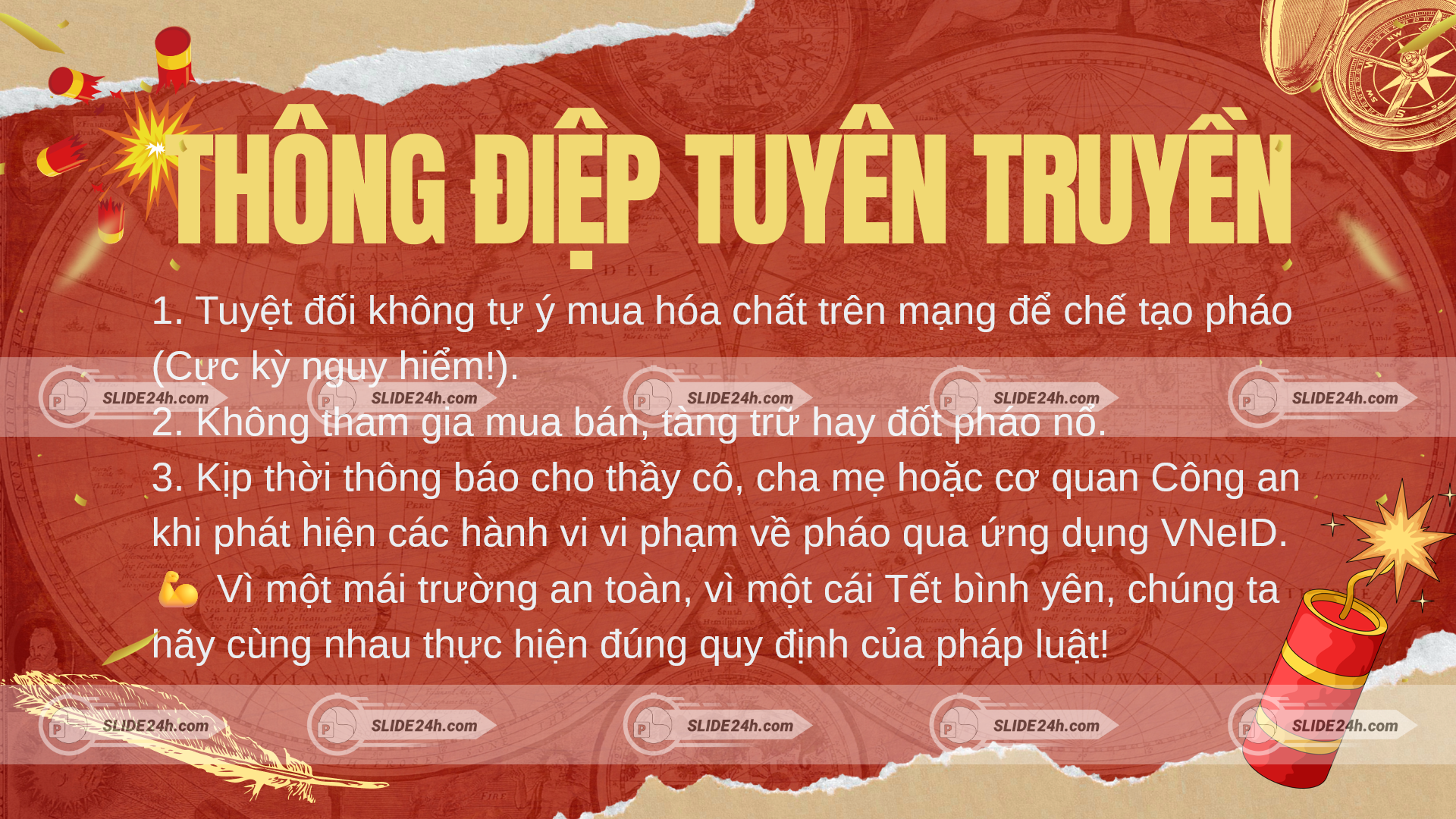 thông điệp tuyên truyền không sử dụng pháo nổ