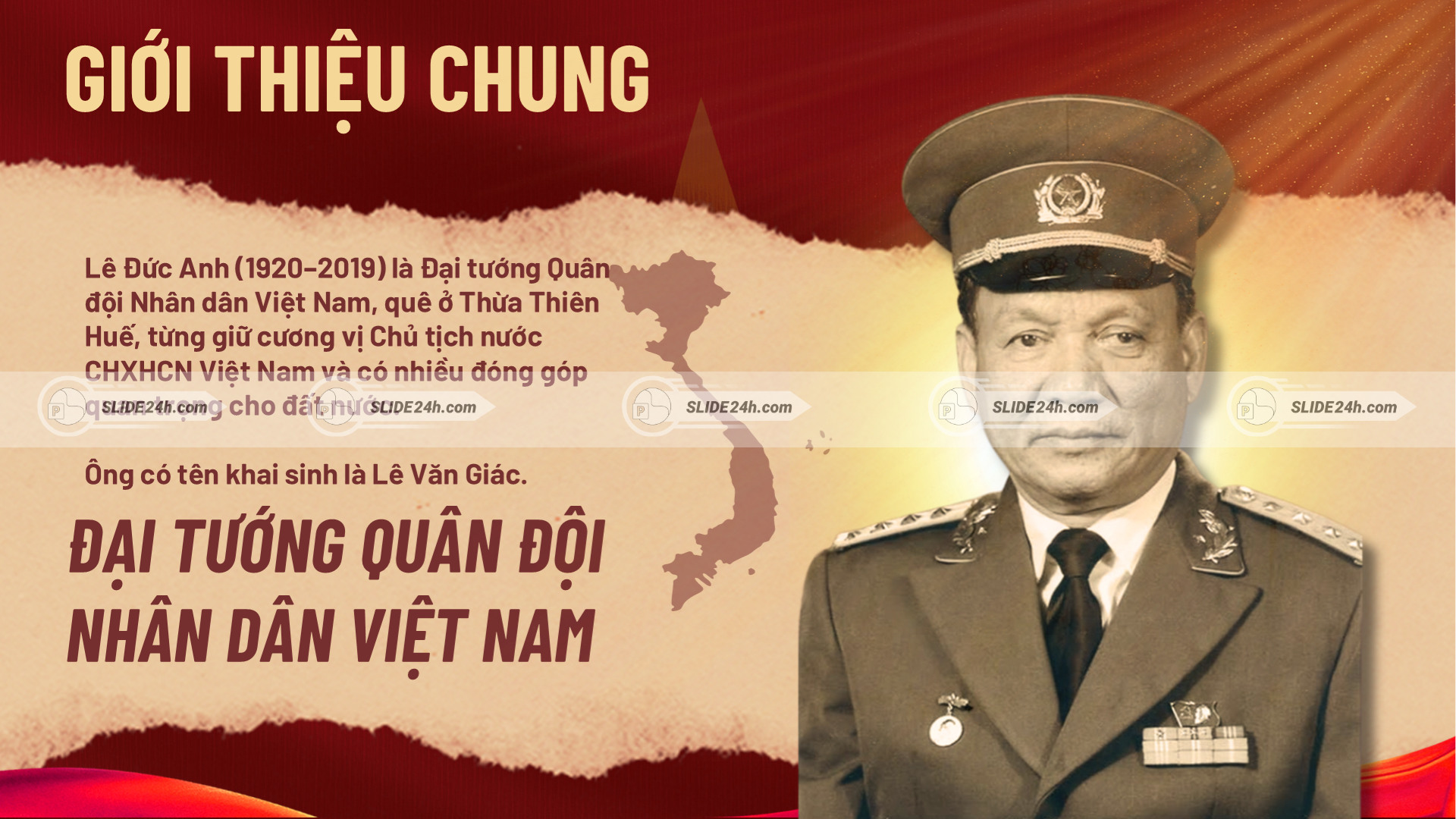 Thông tin giới thiệu chung về Đại tướng Lê Đức Anh.