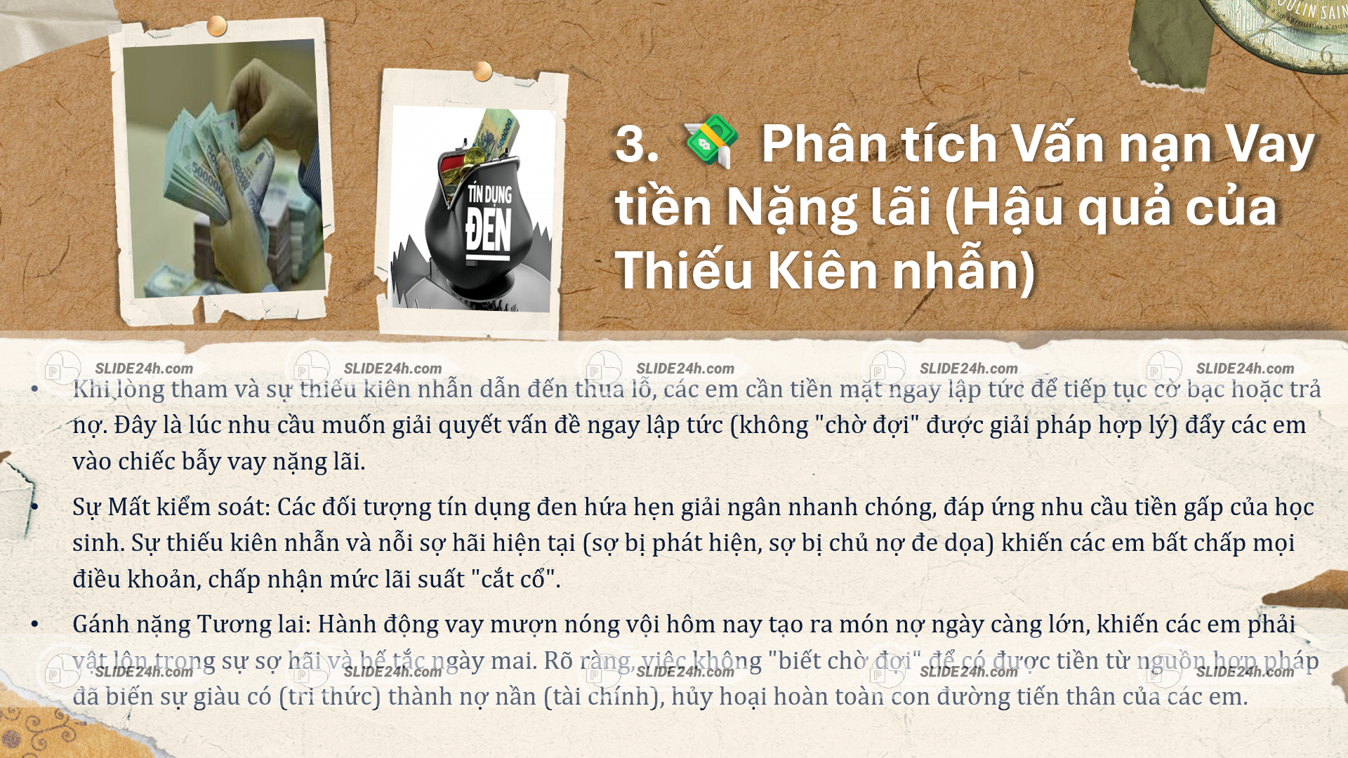 Tín dụng đen và vay tiền nặng lãi trong học sinh.