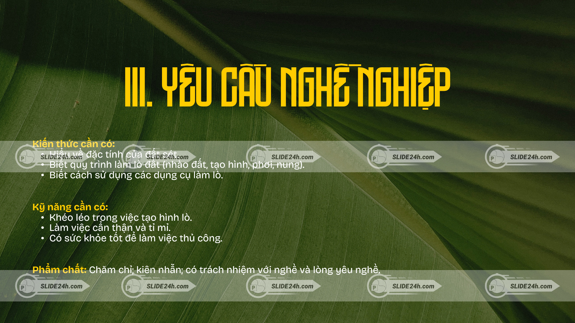 Tố chất cần có của nghề làm lò đất