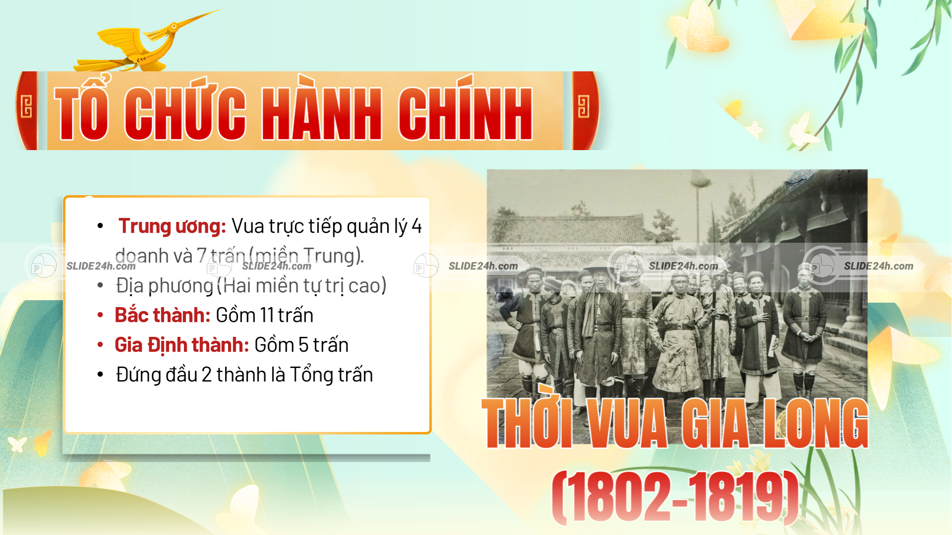 Tổ chức bộ máy hành chính dưới thời Gia Long.