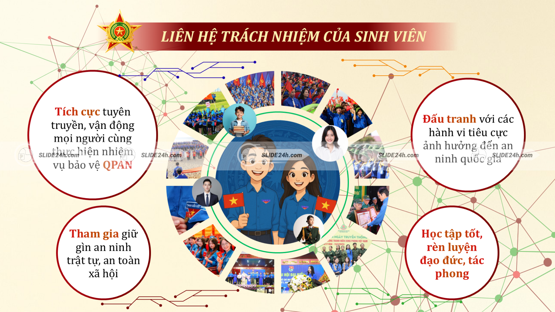 Trách nhiệm của sinh viên trong tuyên truyền, đấu tranh thông tin sai trái và giữ gìn an ninh trật tự.