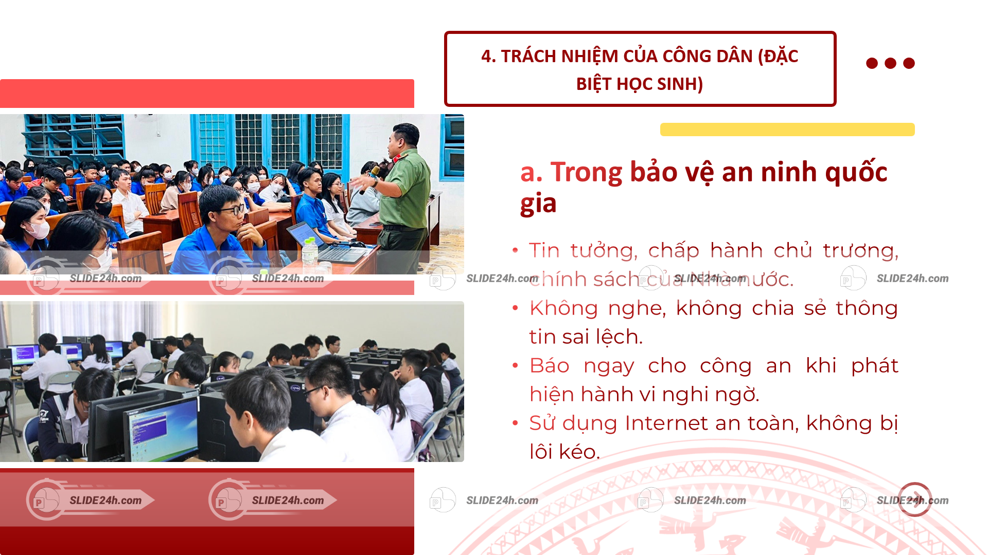 Trách nhiệm học sinh trong bảo vệ an ninh quốc gia
