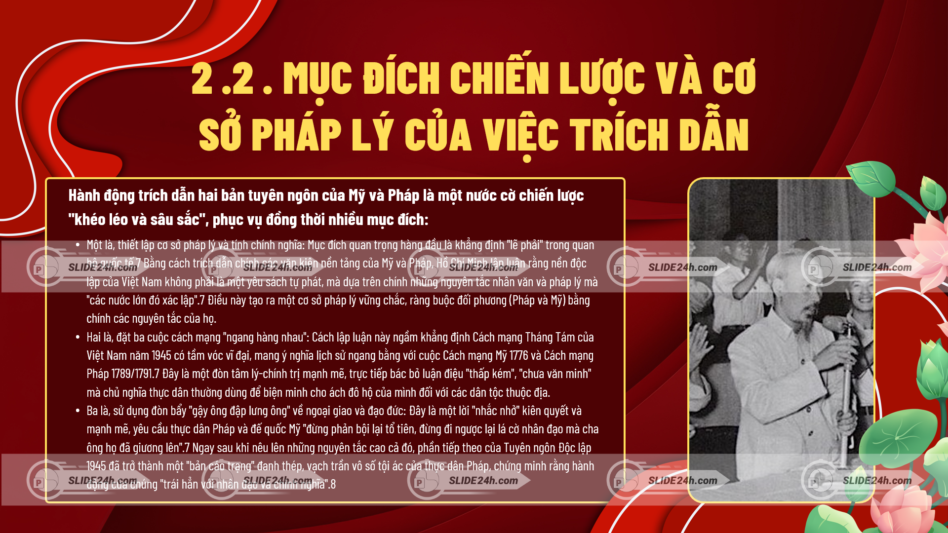 trích dẫn hai bản tuyên ngôn độc lập của Mỹ và Pháp