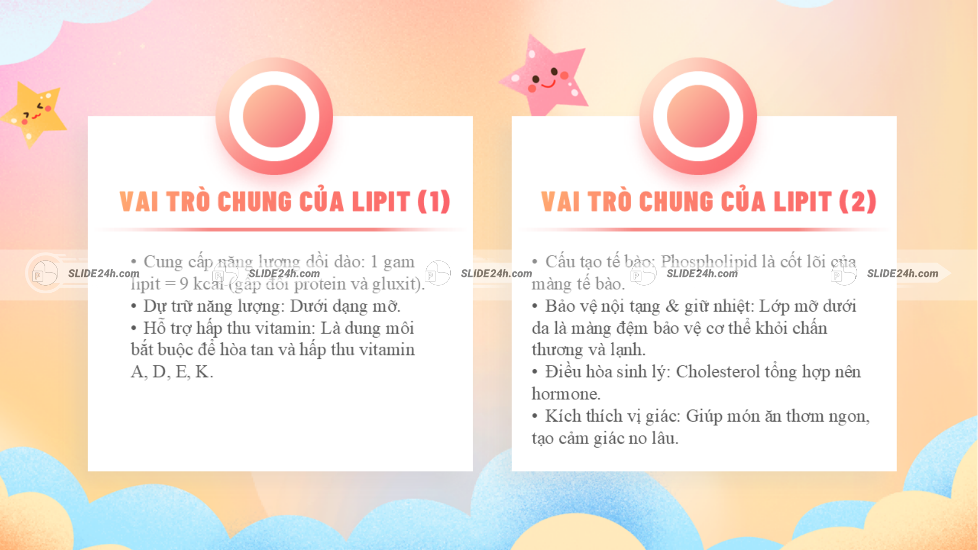 Vai trò chung của lipit đối với cơ thể trẻ.