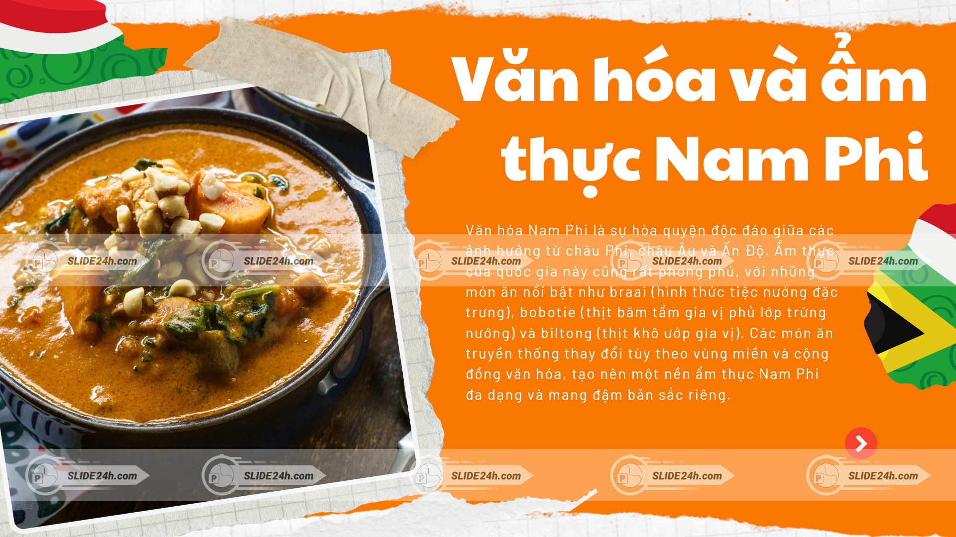 Văn hóa ẩm thực Nam Phi với món ăn truyền thống đặc sắc.