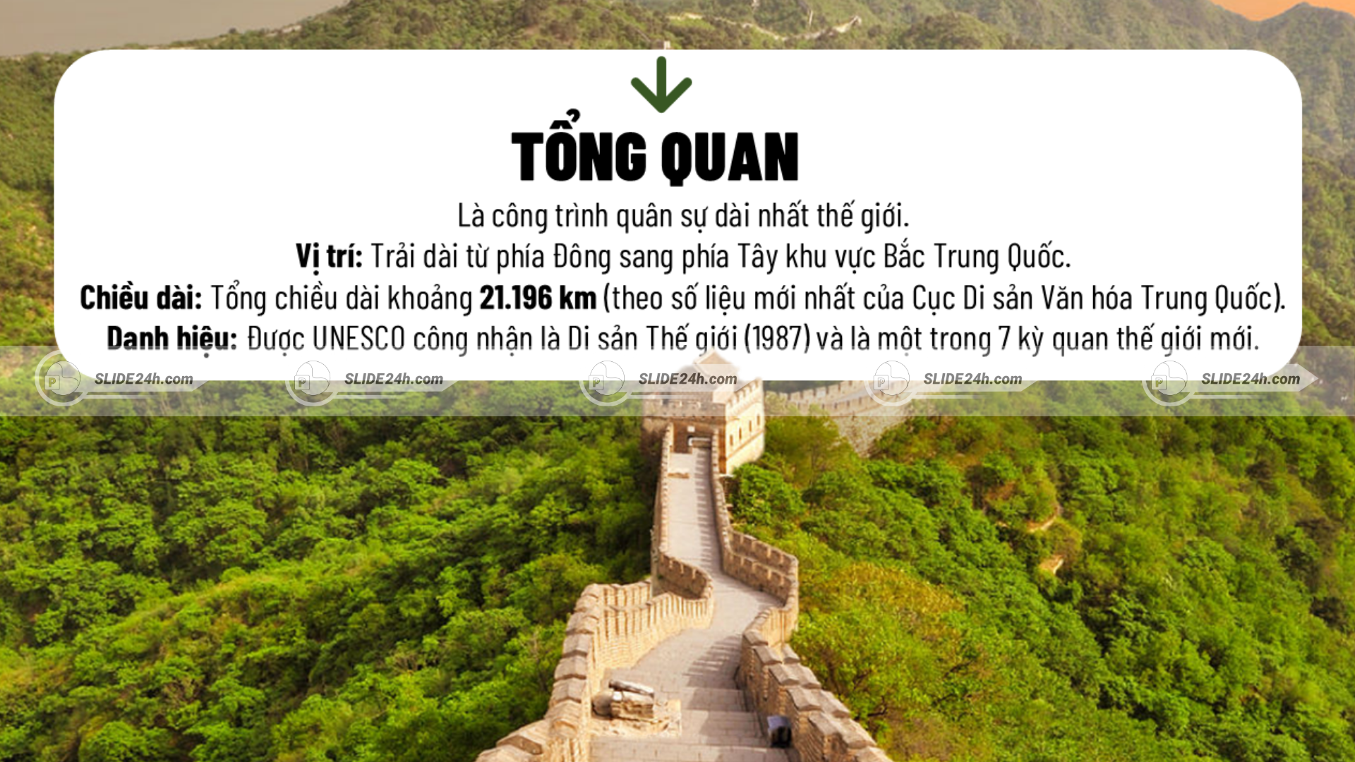 Vạn Lý Trường Thành trải dài qua Bắc Trung Quốc, là công trình quân sự dài nhất thế giới và biểu tượng lịch sử nổi bật.