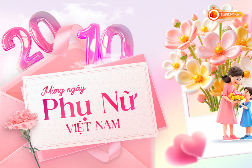 Video intro thiệp mừng Ngày Phụ Nữ Việt Nam với hình ảnh mẹ con và hoa tươi.
