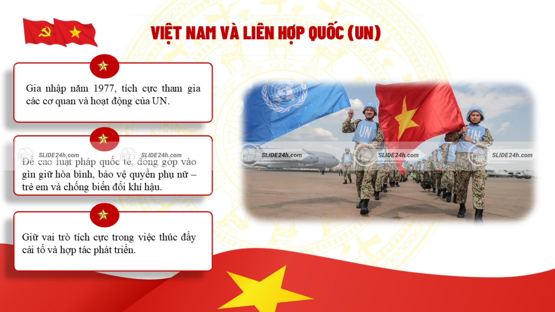 Việt Nam gia nhập Liên Hợp Quốc và những đóng góp nổi bật và vai trò ngày càng được nâng cao trên trường quốc tế.