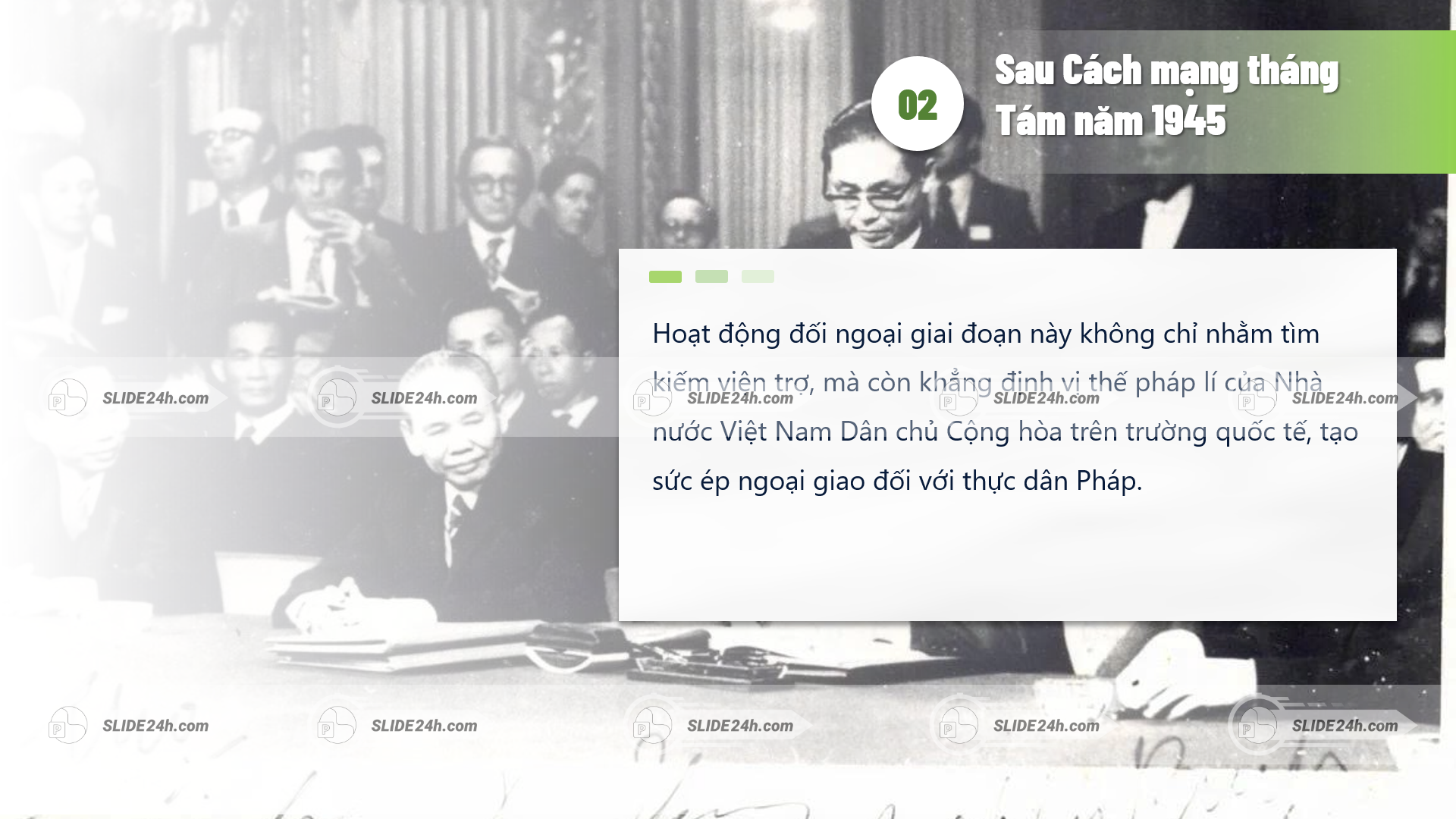 Việt Nam giai đoạn 1945–1975, gồm ngoại giao trong kháng chiến chống Pháp và chống Mỹ.