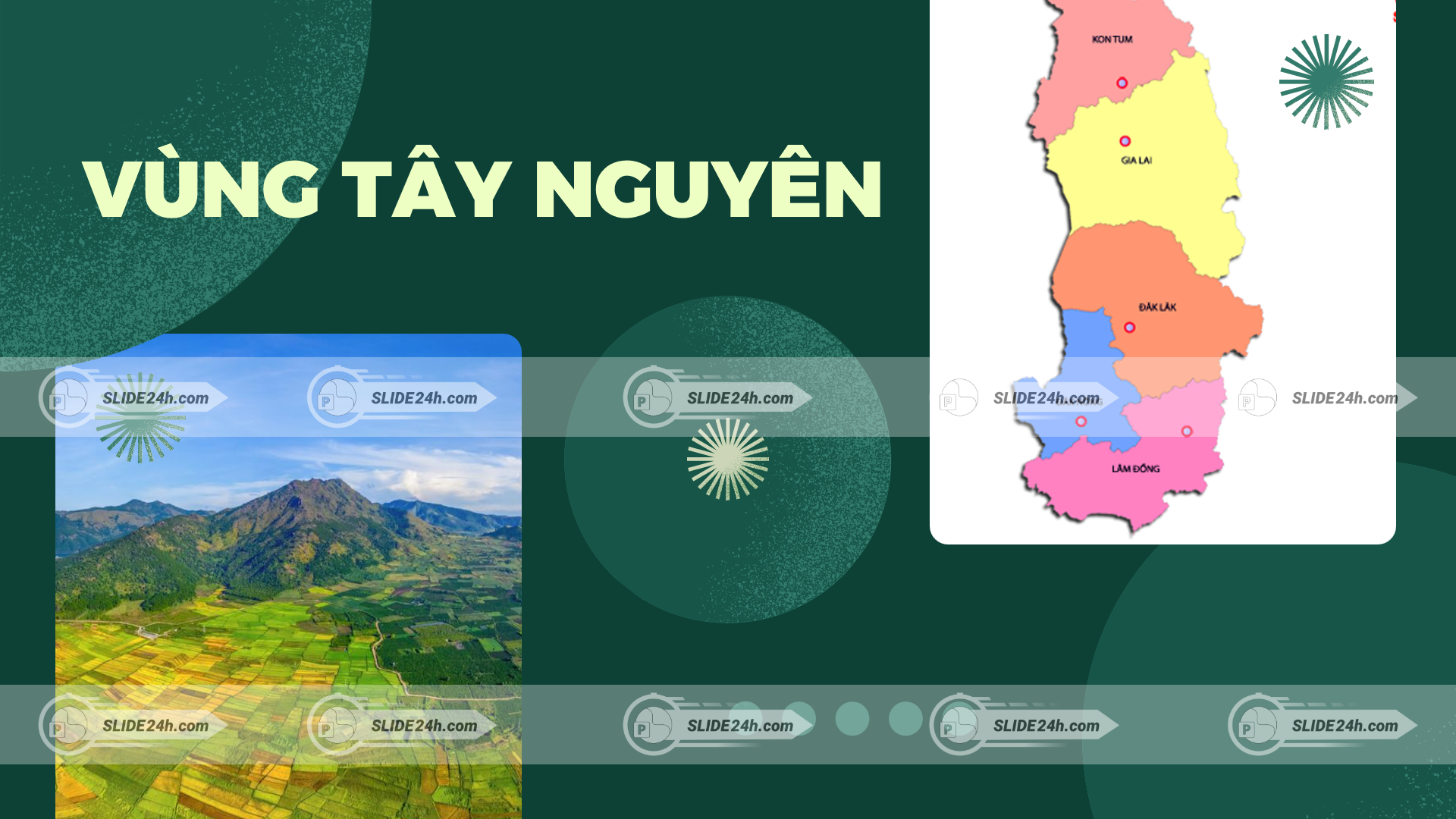vùng tây nguyên bản đồ và cảnh quan cao nguyên xanh rộng lớn