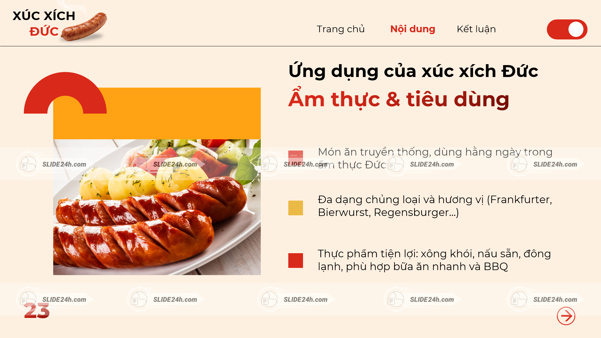 Xúc xích Đức là món ăn truyền thống của người bản địa